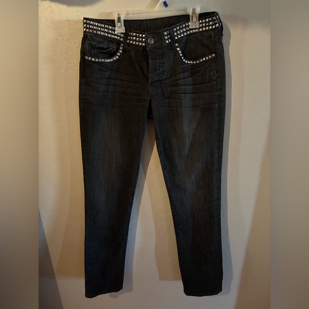 Genetic Denim Skinny Jeans with Studded Waist